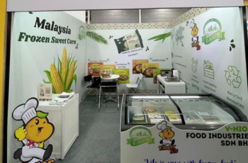 Exhibition booth with large branding display for HVAC solutions at FHA, Food & Beverage Asia 2025.