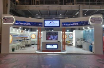 Custom-designed booth for ChemProTech India 2025 with modern features and branding