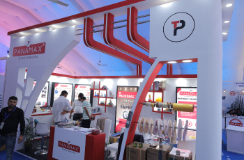 Panamax booth featuring a wide range of plastic industry products with modern design at Plasto 2025 in Pune, India