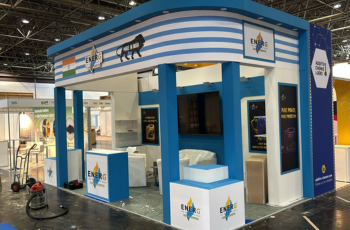 Custom-designed booth for Polyurethane Exhibition & Conference India 2025 with modern features and branding